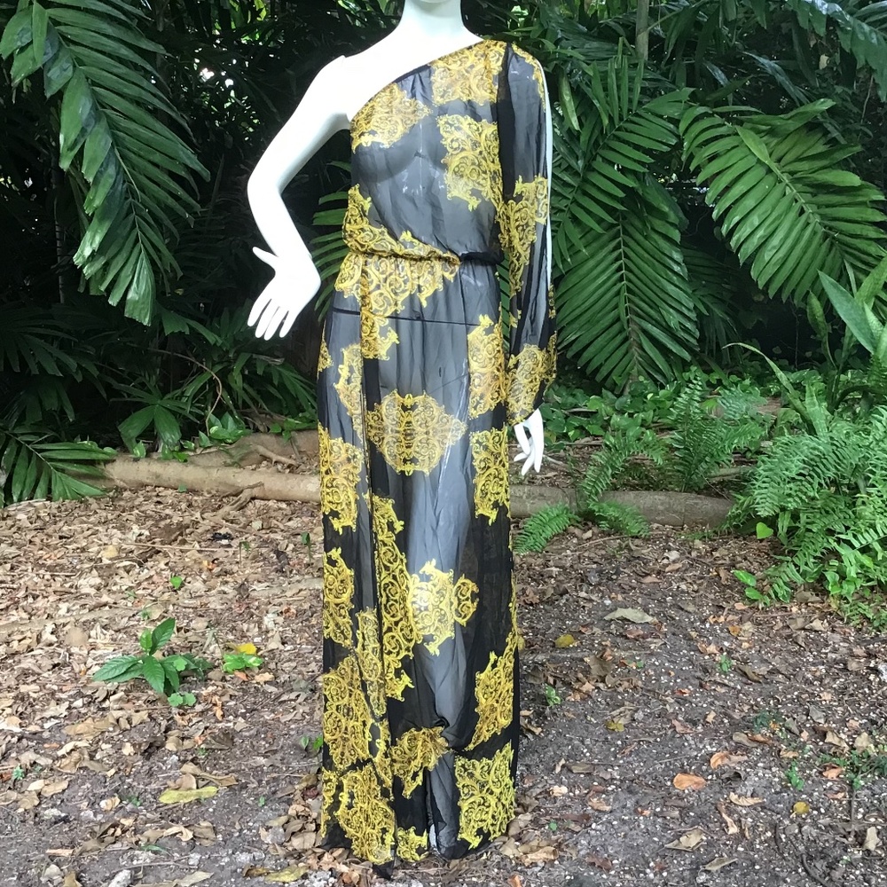 Vintage Holt silk one sleeve Dress